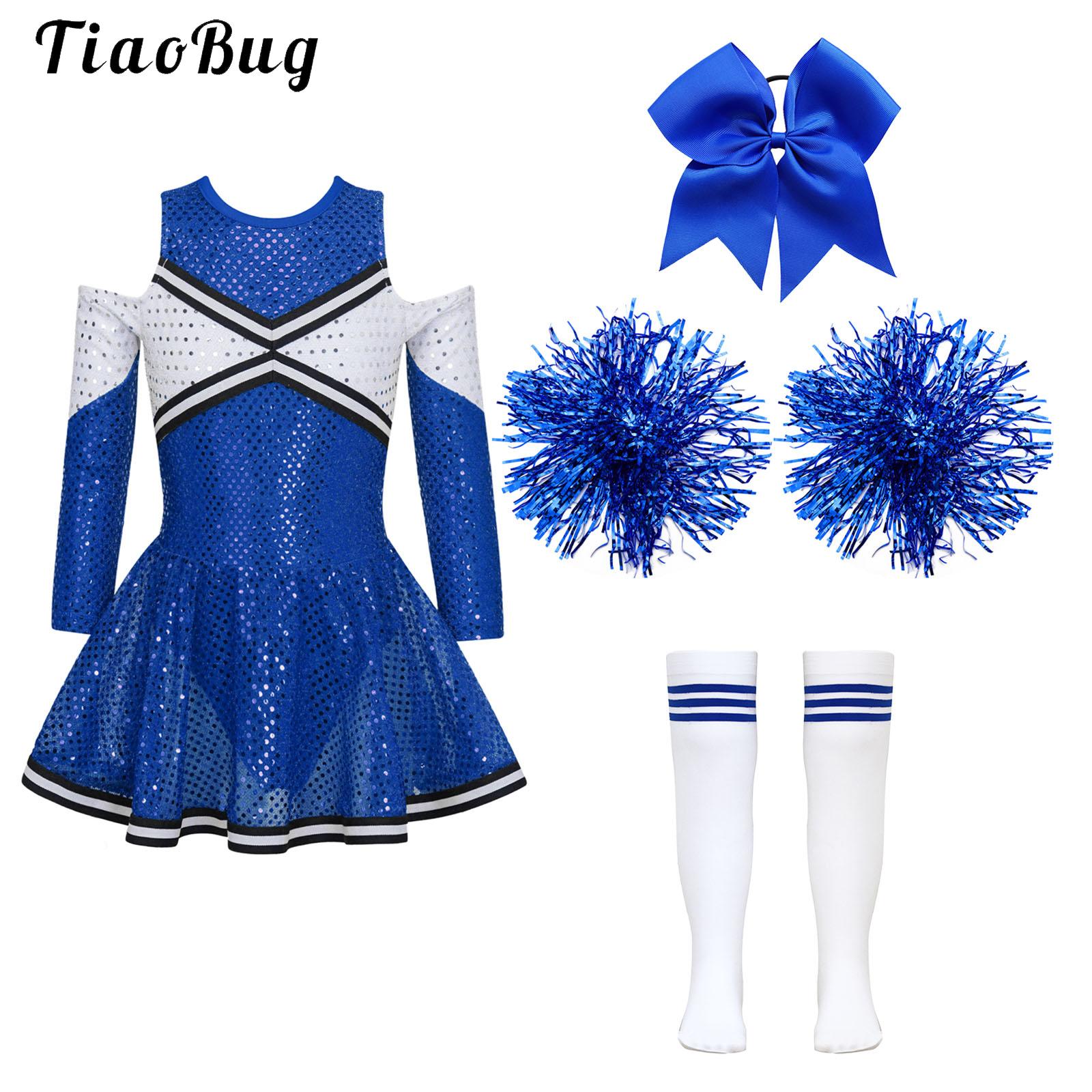 Baby Clothing Size - Kids Girls Cheerleading Dance Outfits Long