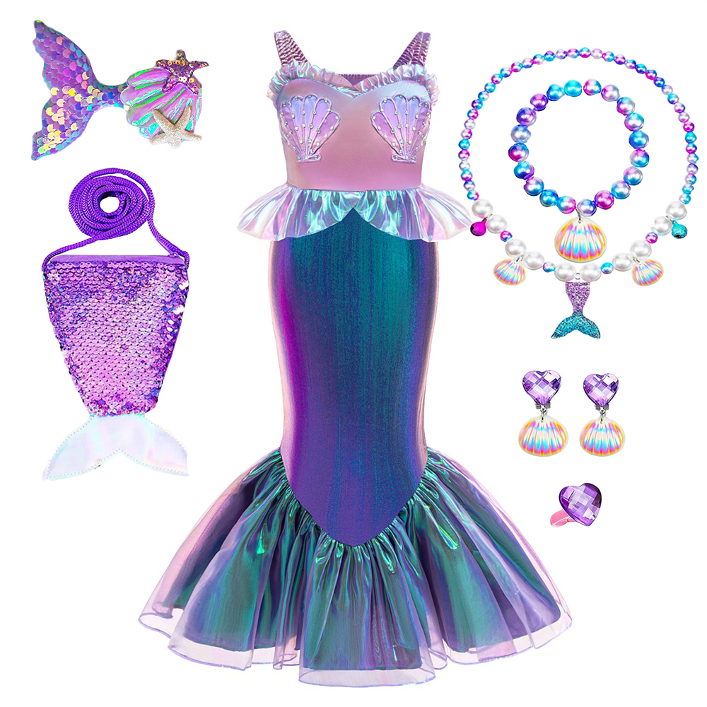 Baby Clothing Size - 7pcs Girls Little Mermaid Cosplay Party