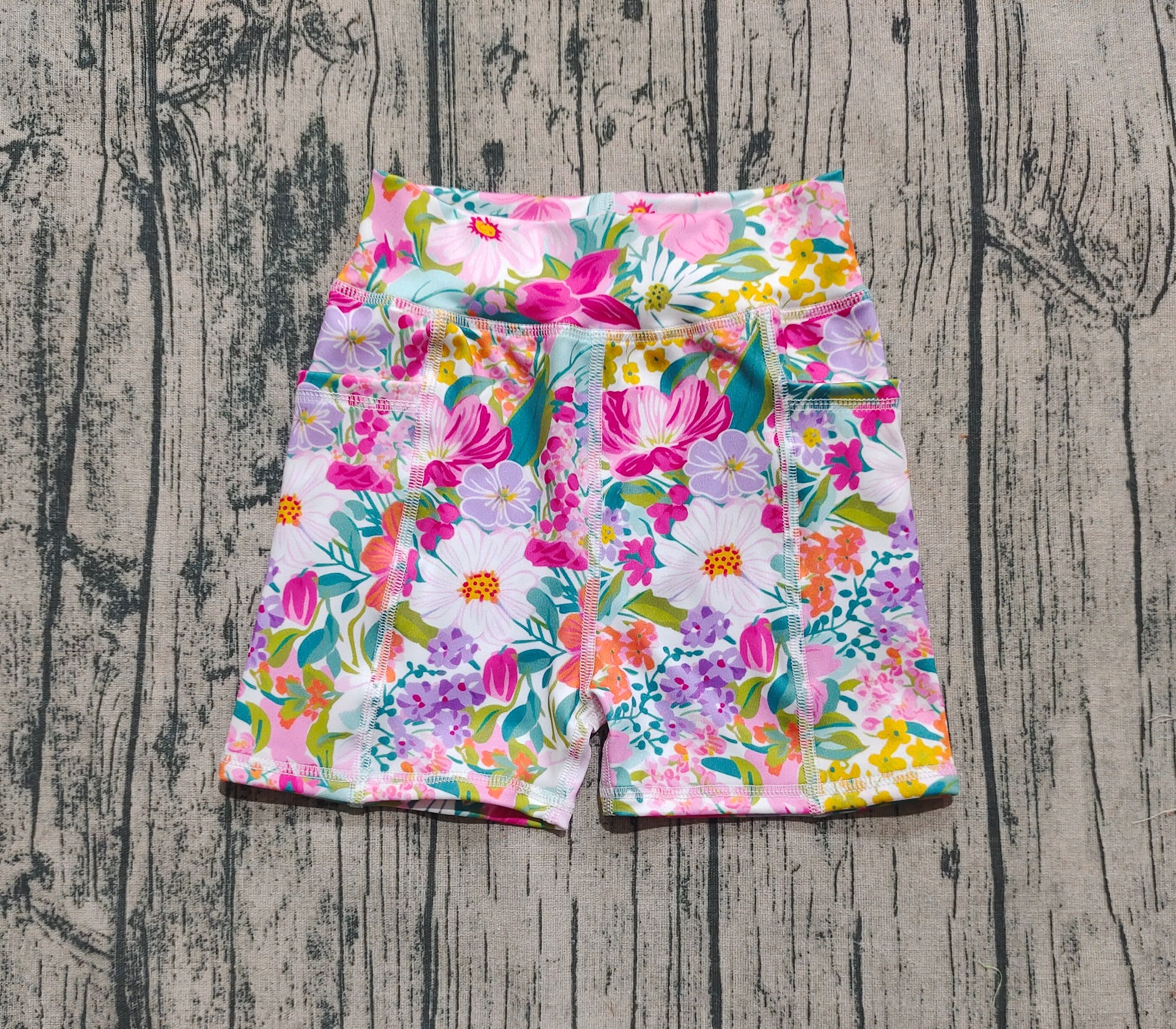 Baby Yoga Clothing - Wholesale Baby Girl Flower Yoga Shorts