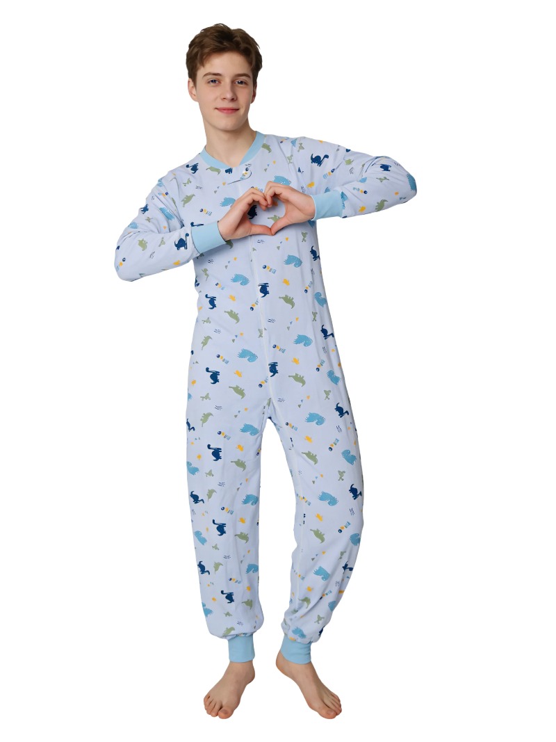 Baby Clothing Crochet - XXXL Adult Underwear Blue Dinosaur Onesies