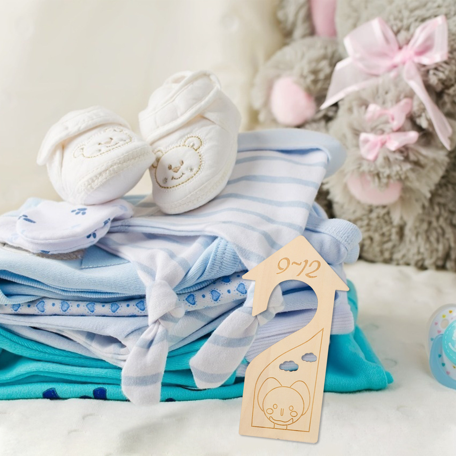 Baby Clothing Hanger Dividers - 6Pcs Baby Closet Size Dividers Wooden