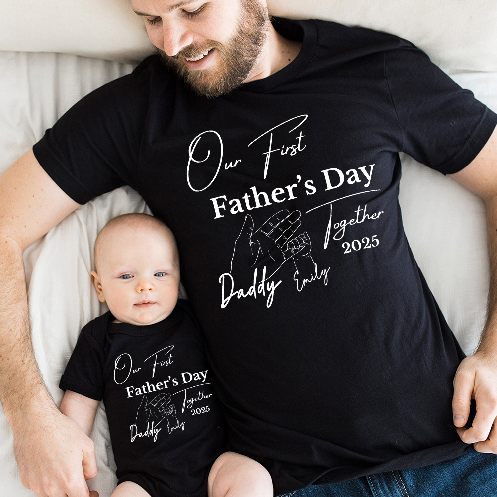Baby Clothing Crochet - Personalized Our First Father's Day Together
