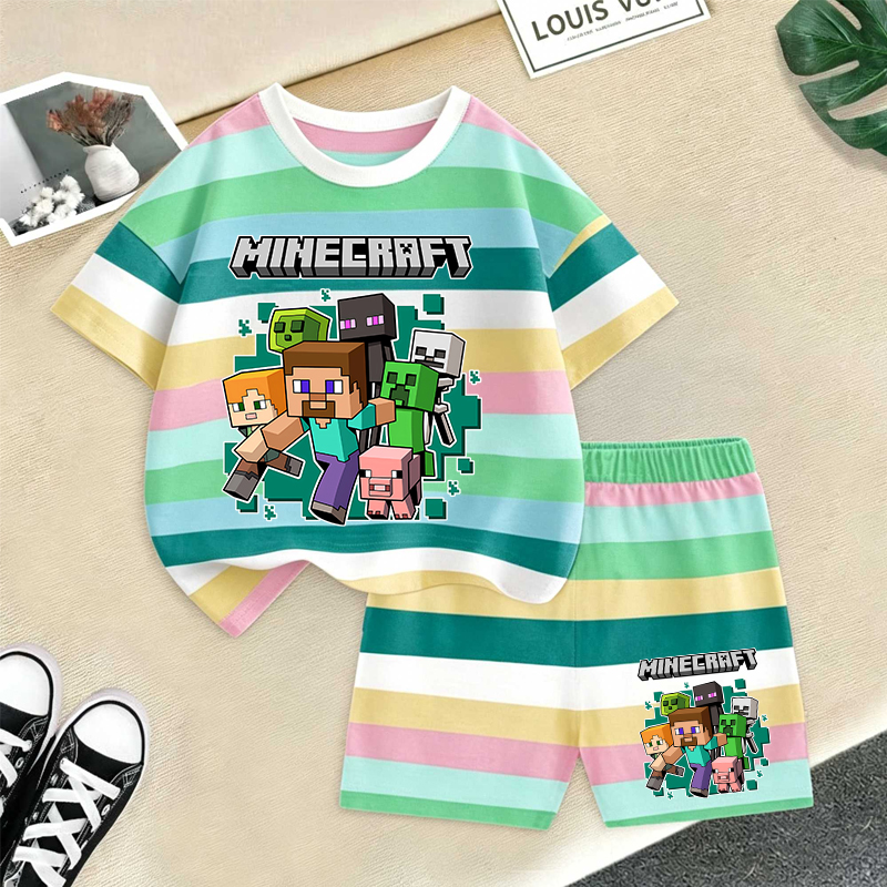 Minecrafted Girl boy Summer T  – обзор и цена Baby Clothing Model