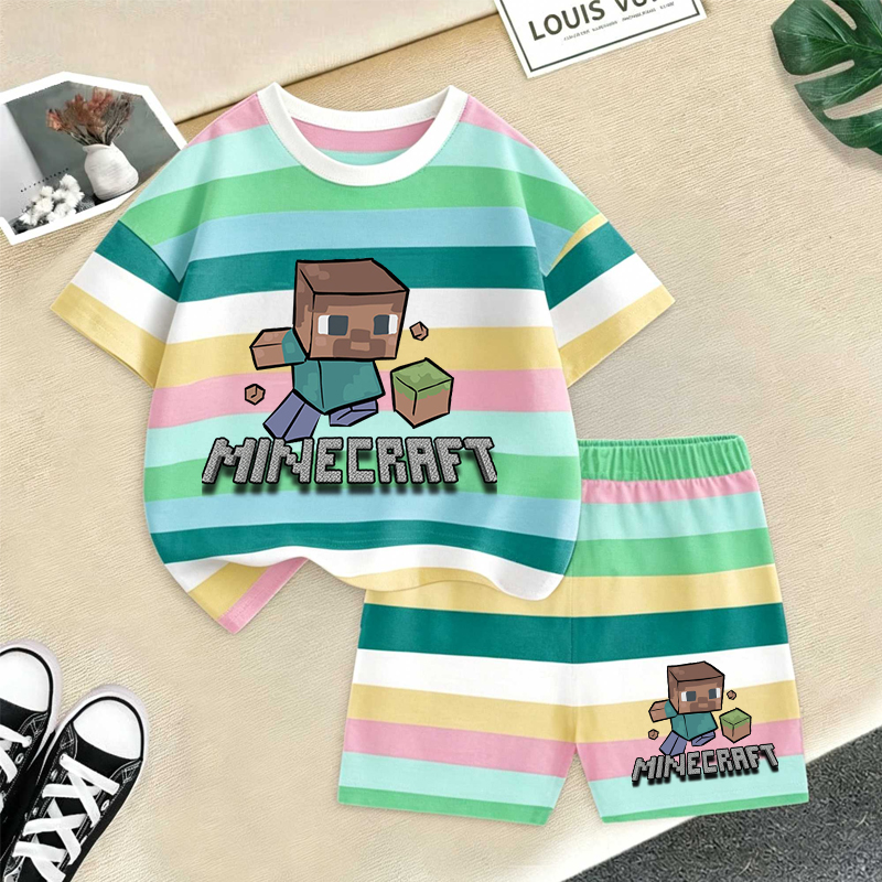 Minecrafted Girl boy Summer T  – обзор и цена Baby Clothing Model