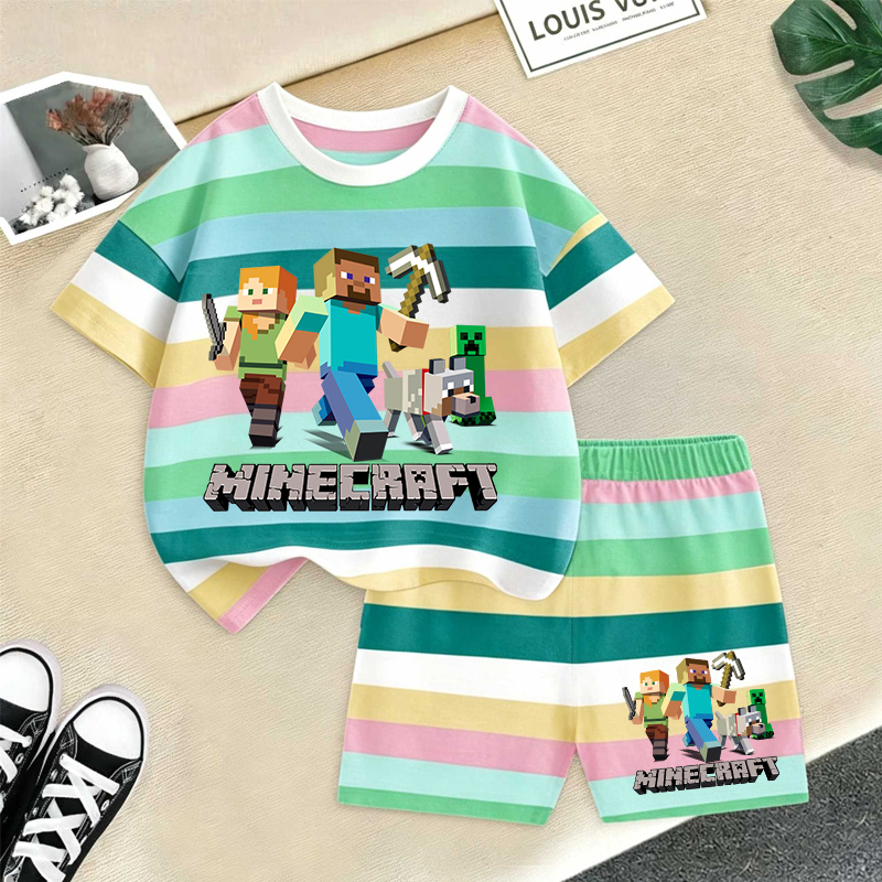Minecrafted Girl boy Summer T  – обзор и цена Baby Clothing Model