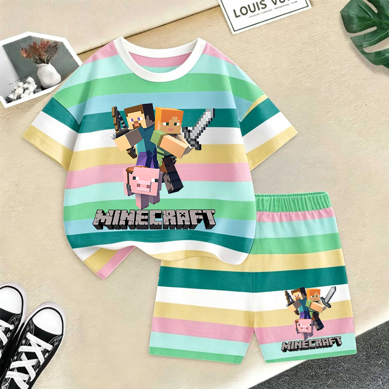 Minecrafted Girl boy Summer T  – обзор и цена Baby Clothing Model