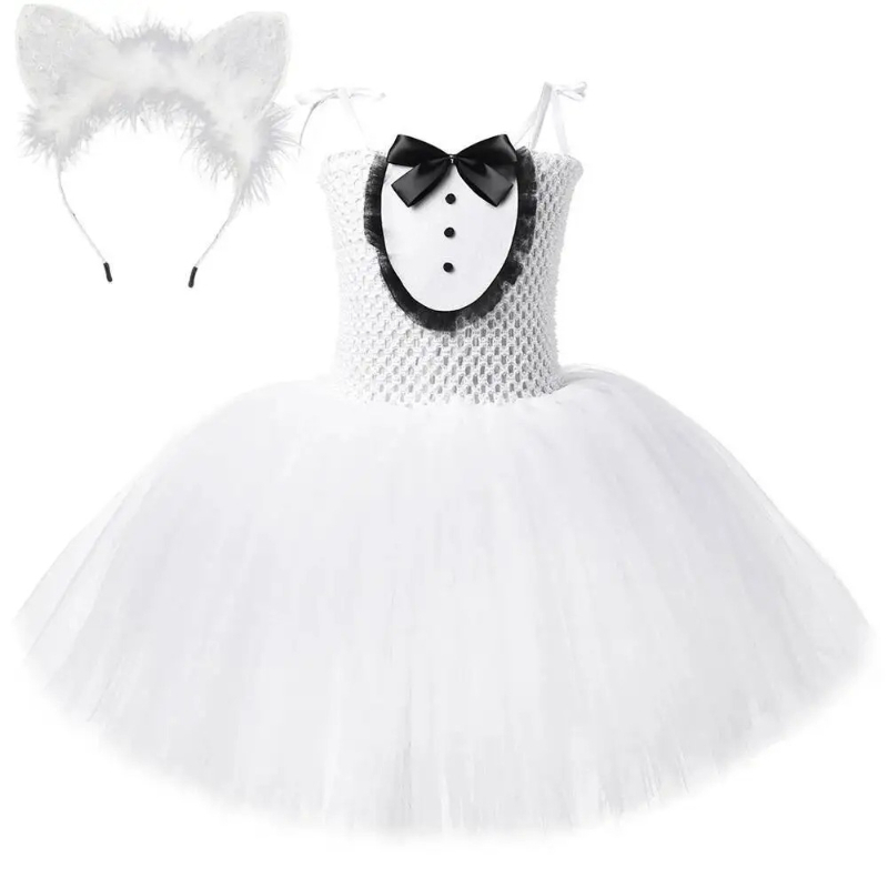 White Black Cat Tutu Dress for – обзор и цена Baby Clothing Crochet