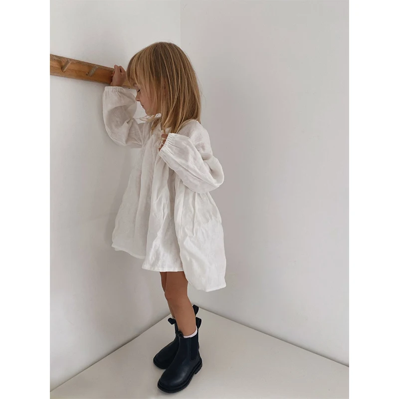 Girls White Linen V-neck Long- – обзор и цена Baby Clothing Zara