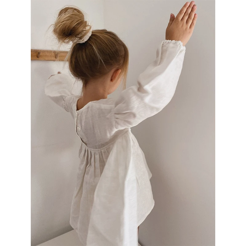 Girls White Linen V-neck Long- – обзор и цена Baby Clothing Zara